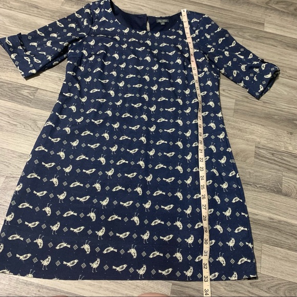 Lily Rose Navy Blue Bird 3/4 Sleeve Polyester Dress; Medium - Picture 5 of 10